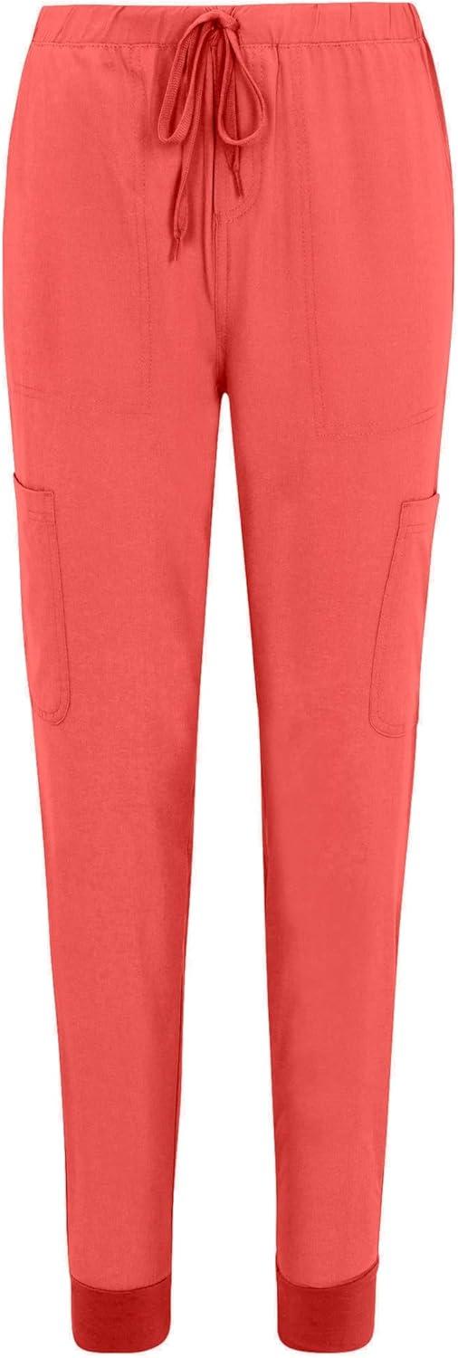 imageNatural Uniforms Womens Essential Cool Stretch Jogger Scrub Set with Regular and Petite SizesCoral