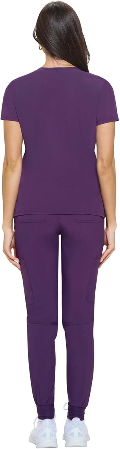 imageNatural Uniforms Womens Essential Cool Stretch Jogger Scrub Set with Regular and Petite SizesEggplant