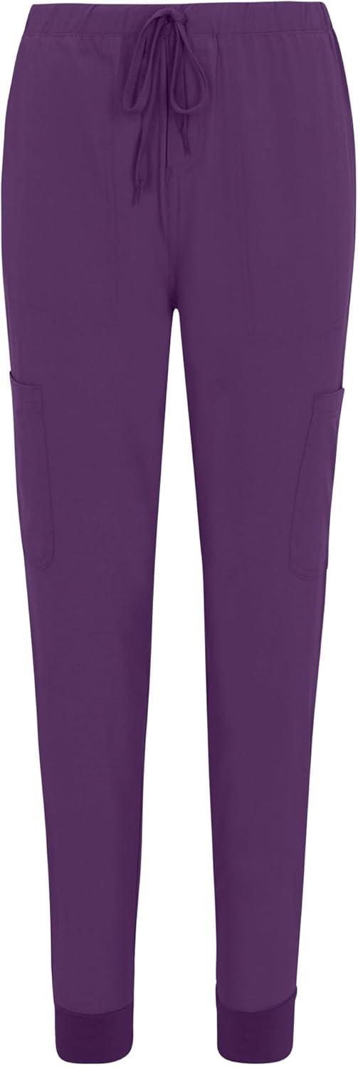 imageNatural Uniforms Womens Essential Cool Stretch Jogger Scrub Set with Regular and Petite SizesEggplant