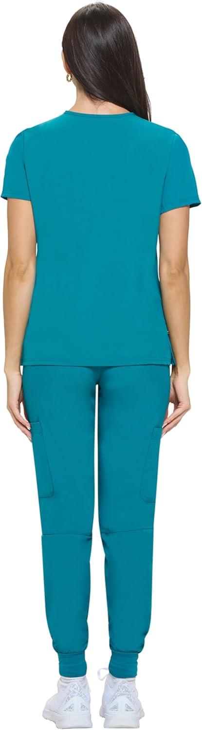 imageNatural Uniforms Womens Essential Cool Stretch Jogger Scrub Set with Regular and Petite SizesTeal