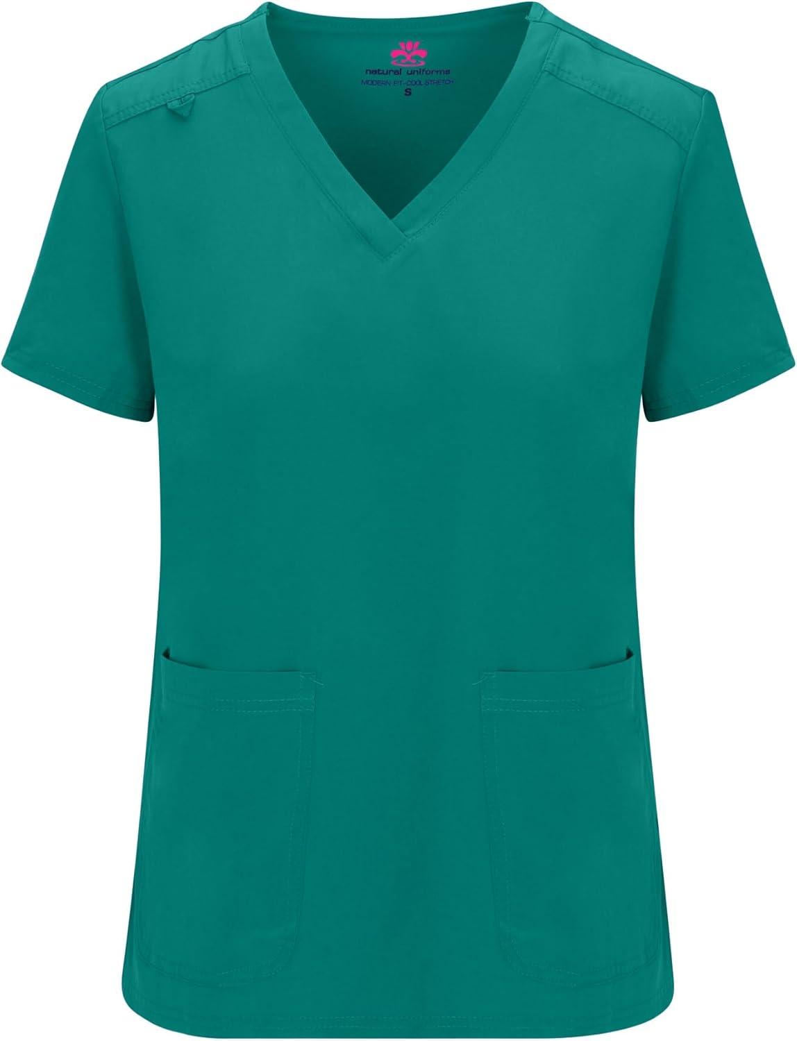 imageNatural Uniforms Womens Essential Cool Stretch Jogger Scrub Set with Regular and Petite SizesTrue Hunter Green