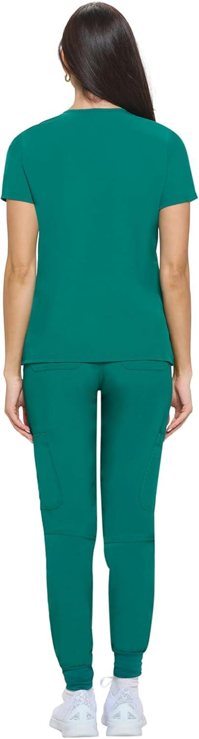 imageNatural Uniforms Womens Essential Cool Stretch Jogger Scrub Set with Regular and Petite SizesTrue Hunter Green