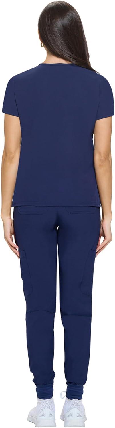 imageNatural Uniforms Womens Essential Cool Stretch Jogger Scrub Set with Regular and Petite SizesTrue Navy Blue
