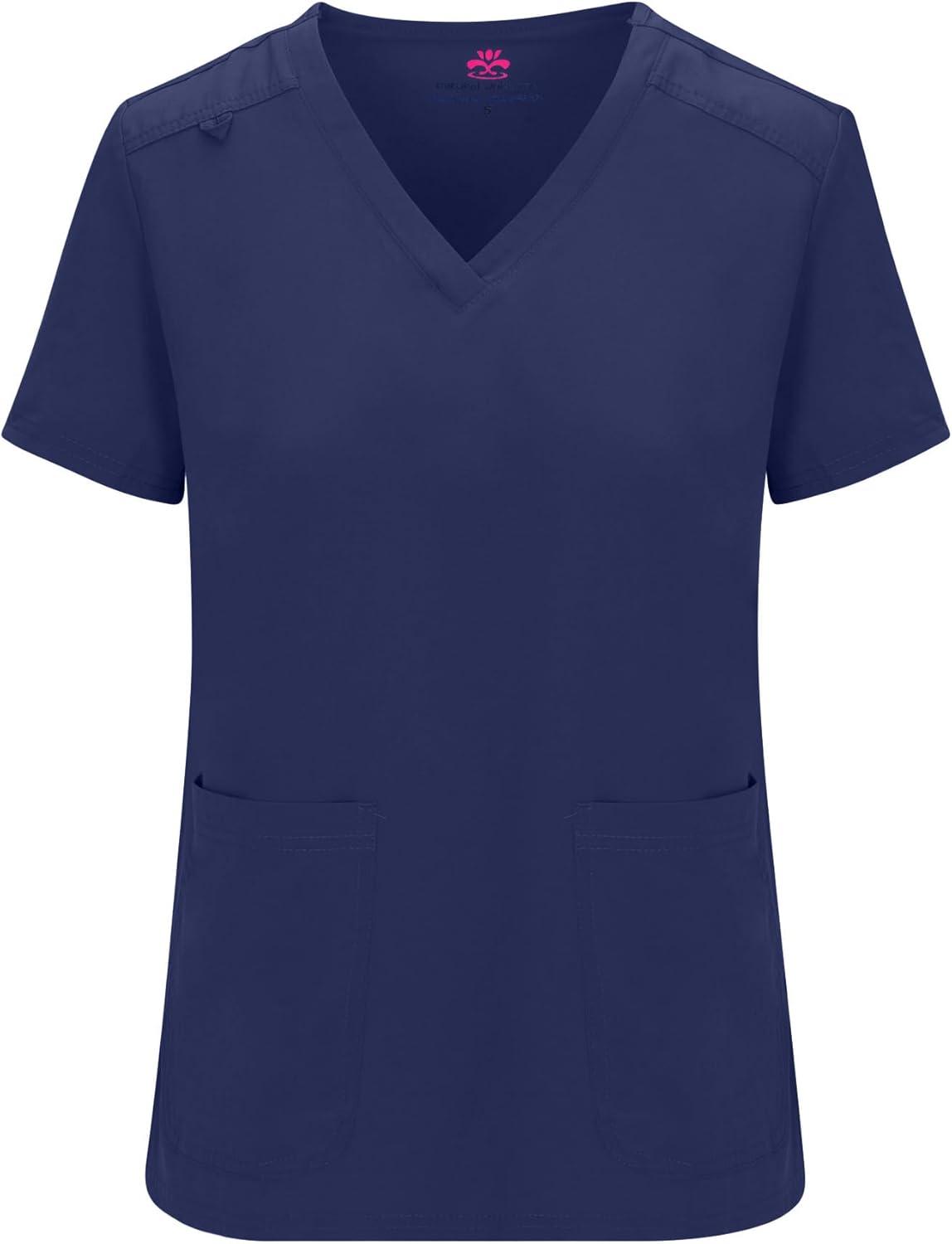 imageNatural Uniforms Womens Essential Cool Stretch Jogger Scrub Set with Regular and Petite SizesTrue Navy Blue