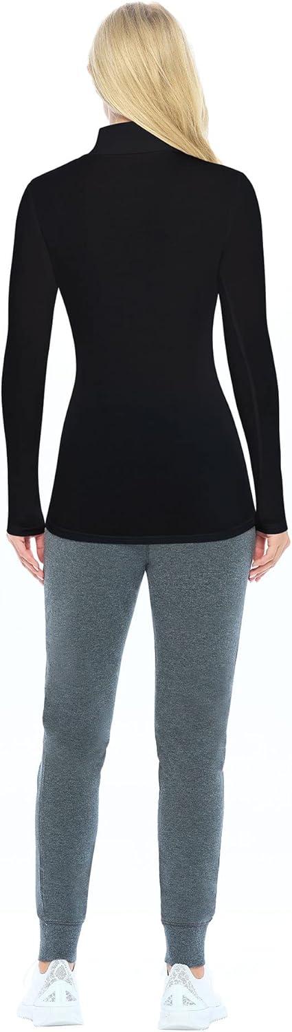 imageNatural Uniforms Womens Long Sleeve Mock TurtleNeck TShirt Under Scrub2pkblack