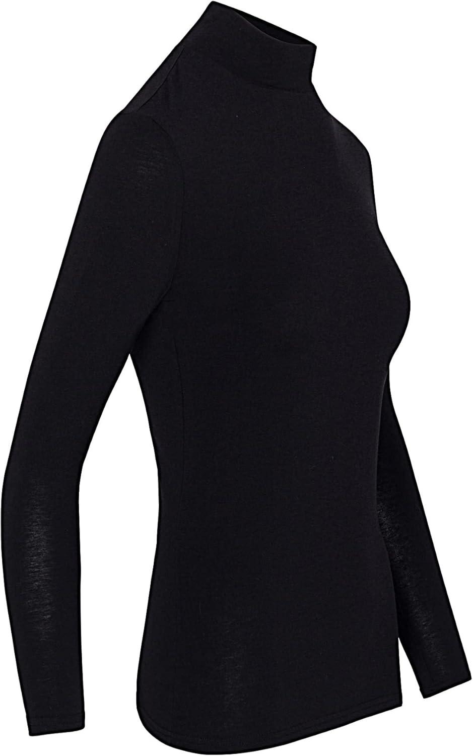 imageNatural Uniforms Womens Long Sleeve Mock TurtleNeck TShirt Under Scrub2pkblack