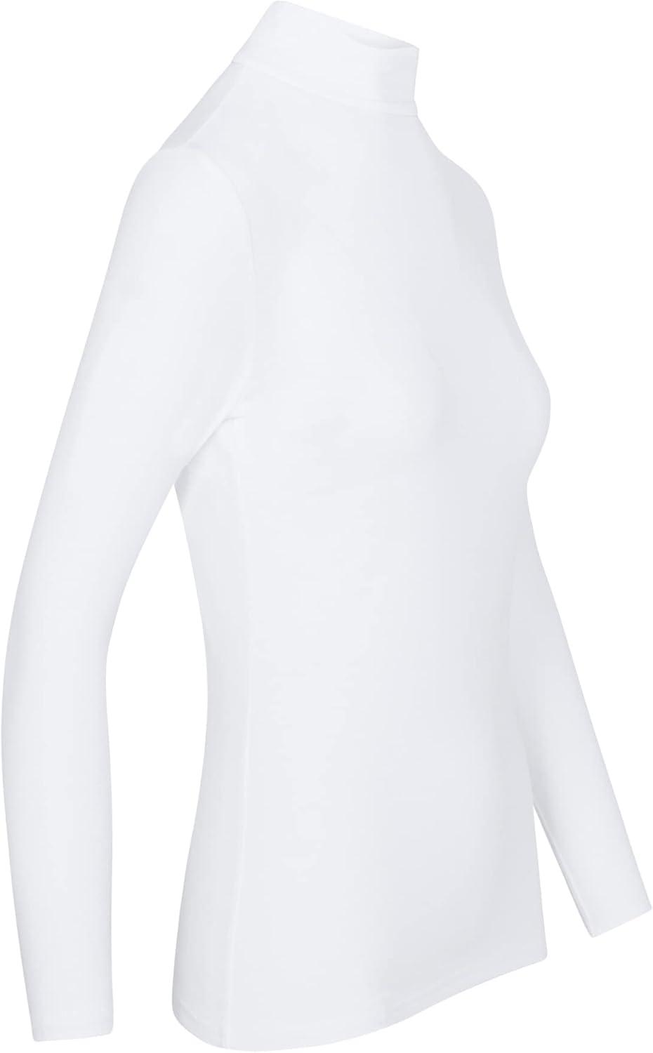 imageNatural Uniforms Womens Long Sleeve Mock TurtleNeck TShirt Under Scrub2pkwhite