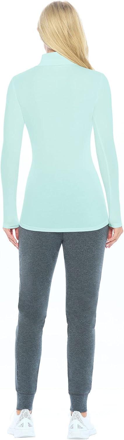 imageNatural Uniforms Womens Long Sleeve Mock TurtleNeck TShirt Under ScrubAqua