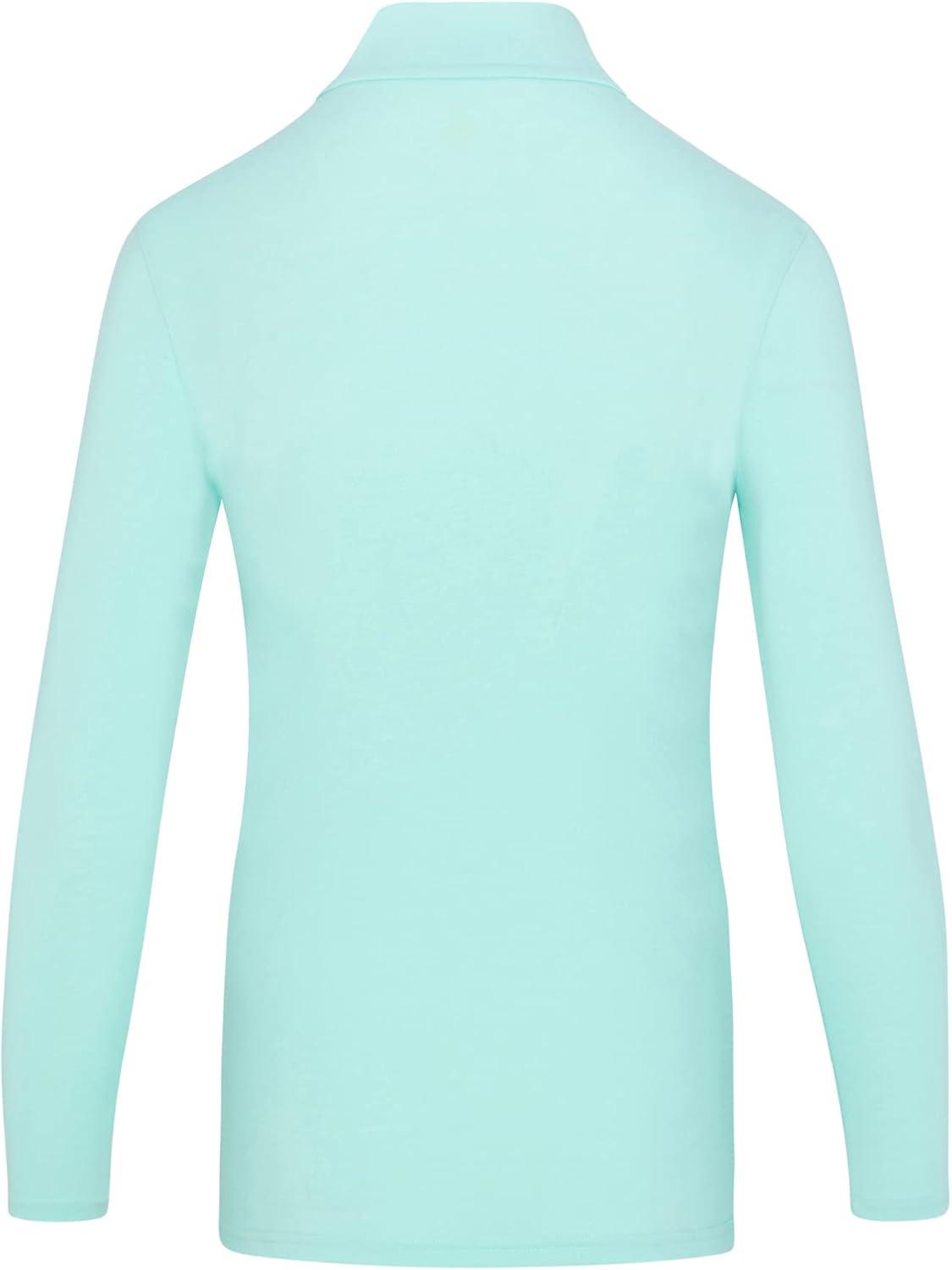 imageNatural Uniforms Womens Long Sleeve Mock TurtleNeck TShirt Under ScrubAqua