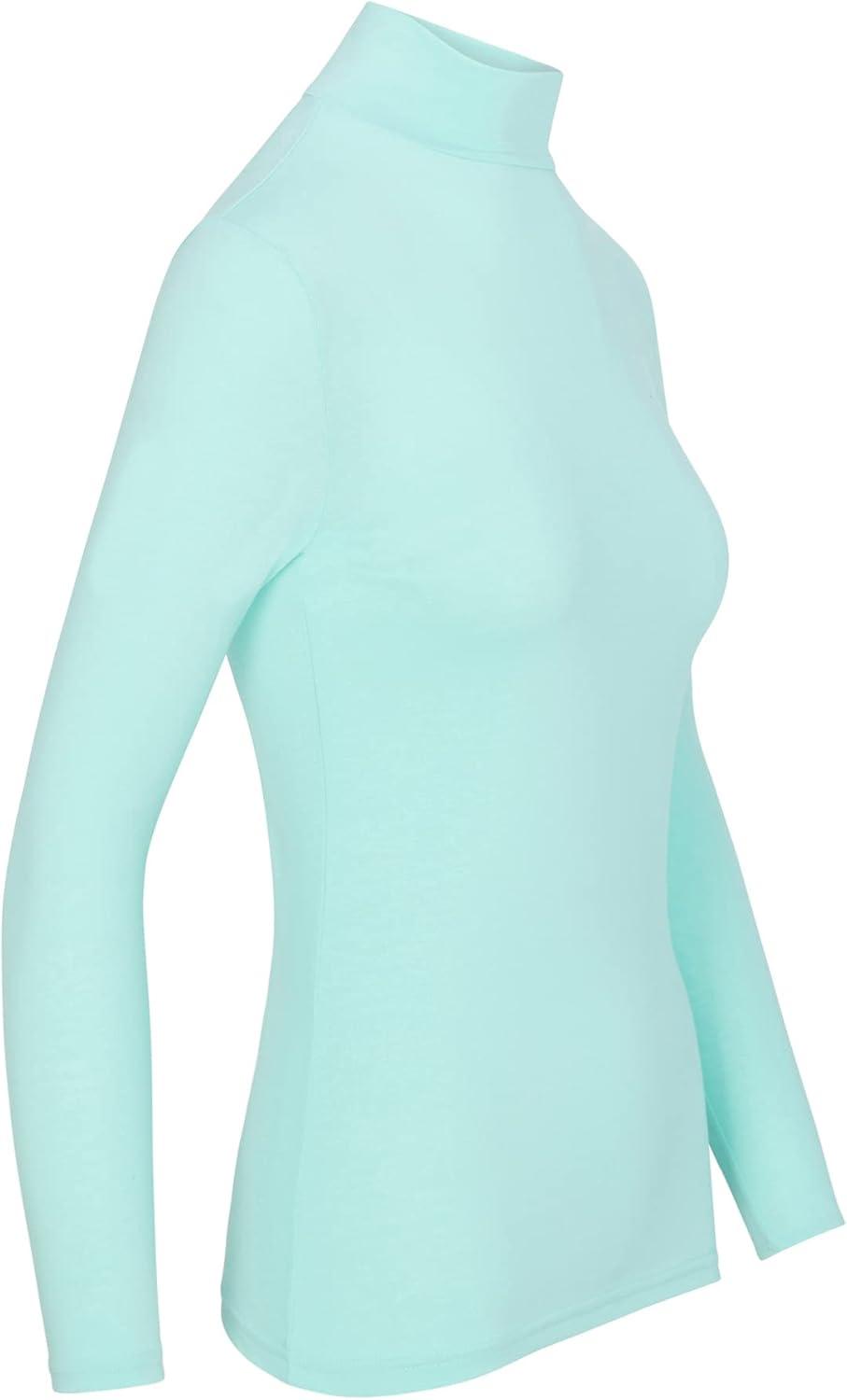 imageNatural Uniforms Womens Long Sleeve Mock TurtleNeck TShirt Under ScrubAqua