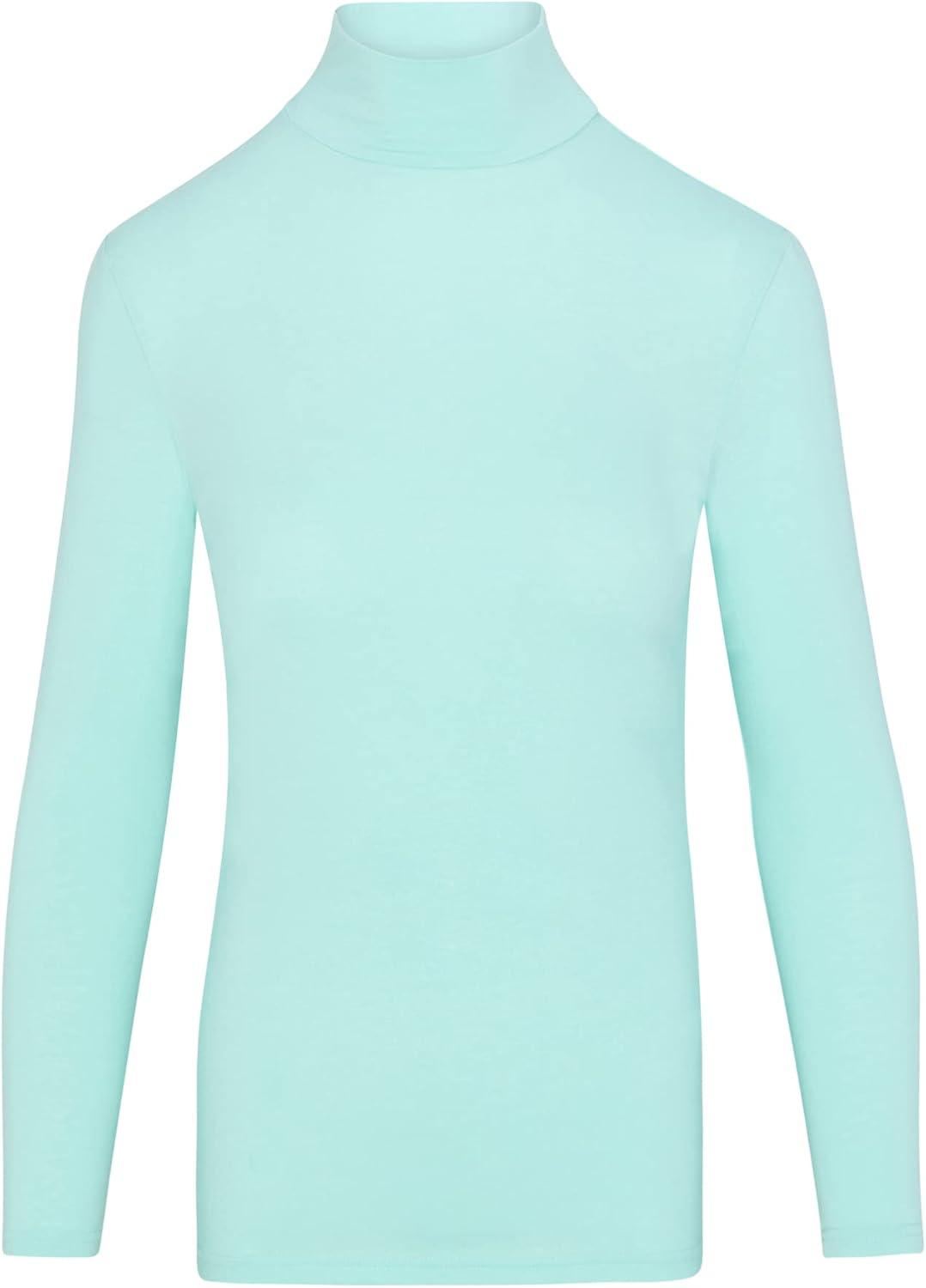 imageNatural Uniforms Womens Long Sleeve Mock TurtleNeck TShirt Under ScrubAqua