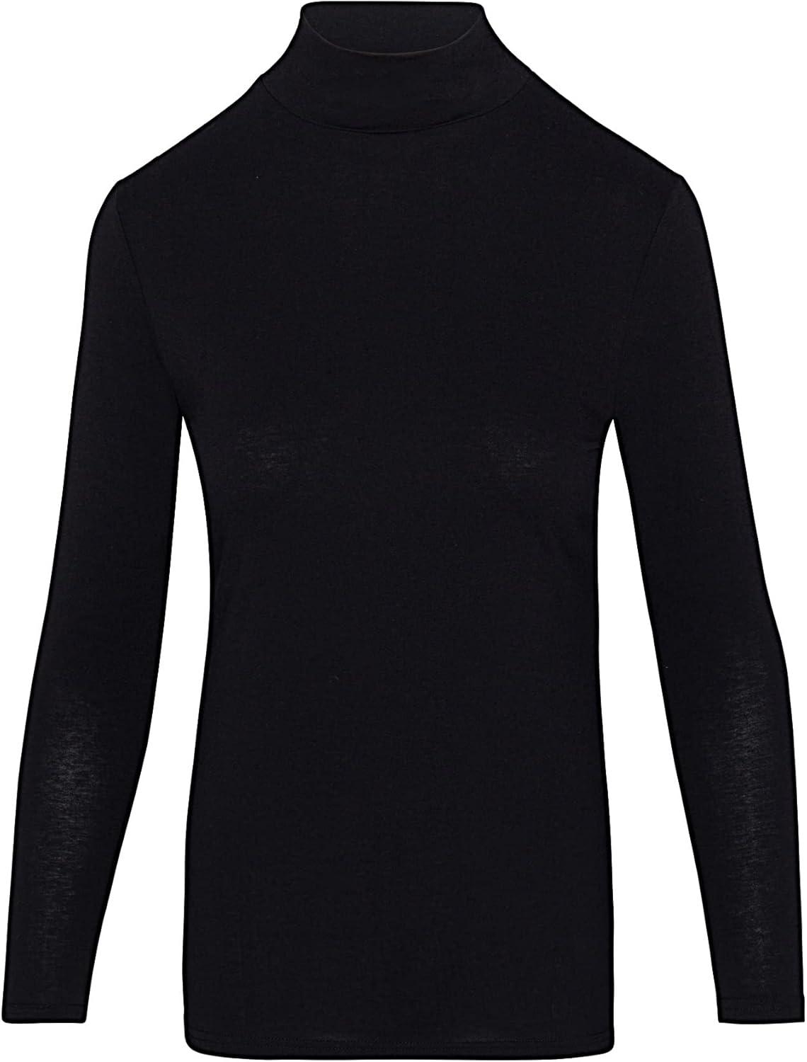 imageNatural Uniforms Womens Long Sleeve Mock TurtleNeck TShirt Under ScrubBlack