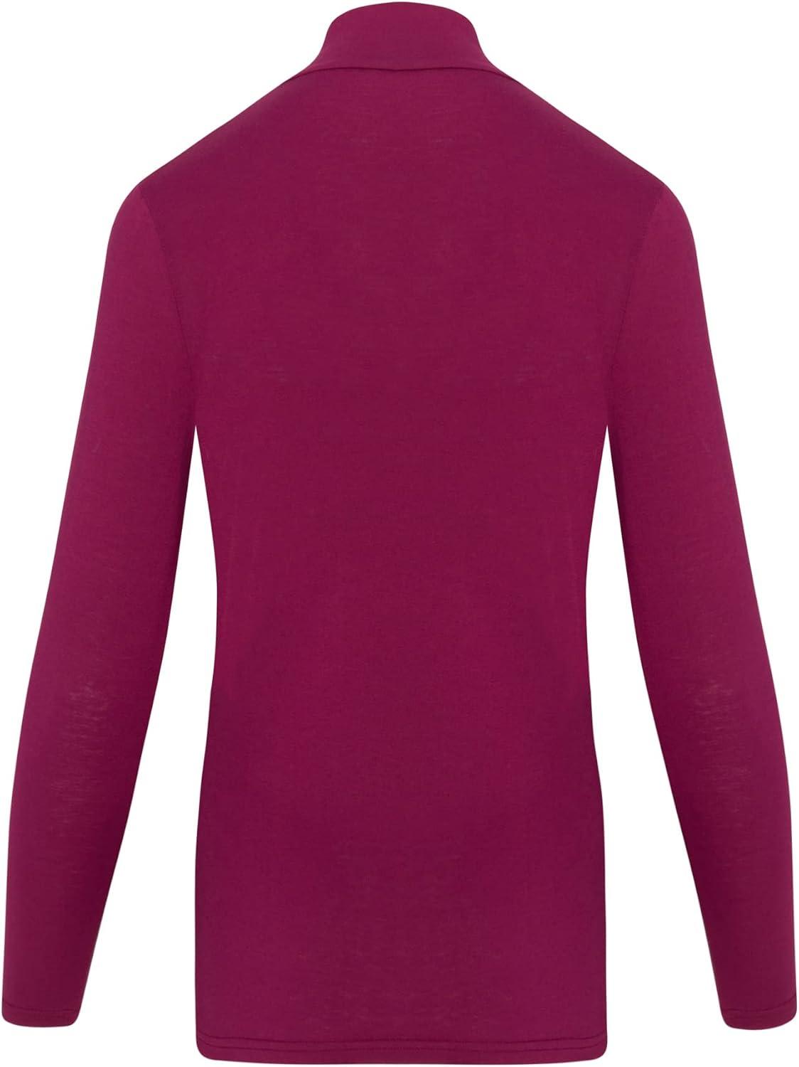 imageNatural Uniforms Womens Long Sleeve Mock TurtleNeck TShirt Under ScrubBurgundy