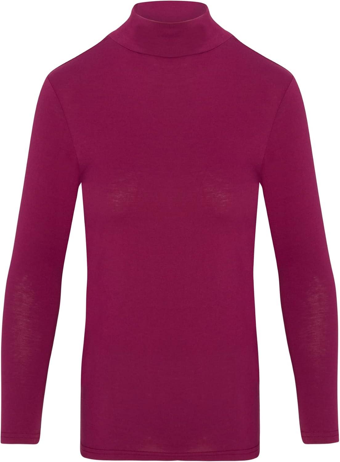 imageNatural Uniforms Womens Long Sleeve Mock TurtleNeck TShirt Under ScrubBurgundy