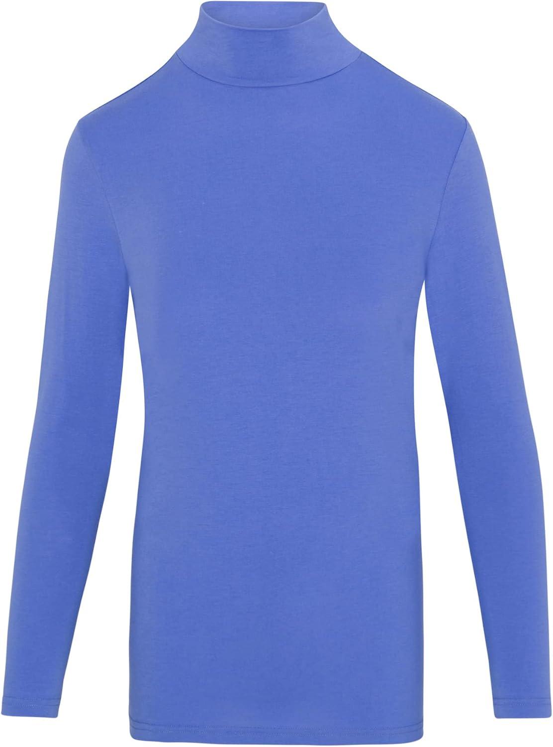 imageNatural Uniforms Womens Long Sleeve Mock TurtleNeck TShirt Under ScrubCeil Blue