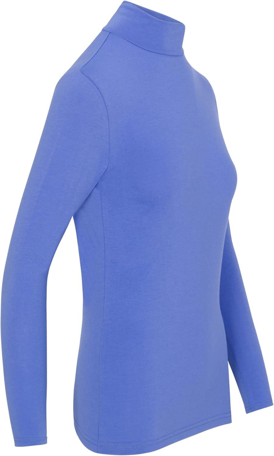 imageNatural Uniforms Womens Long Sleeve Mock TurtleNeck TShirt Under ScrubCeil Blue