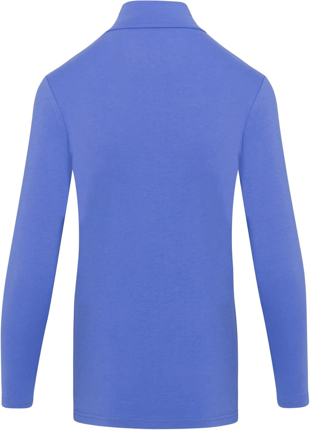 imageNatural Uniforms Womens Long Sleeve Mock TurtleNeck TShirt Under ScrubCeil Blue