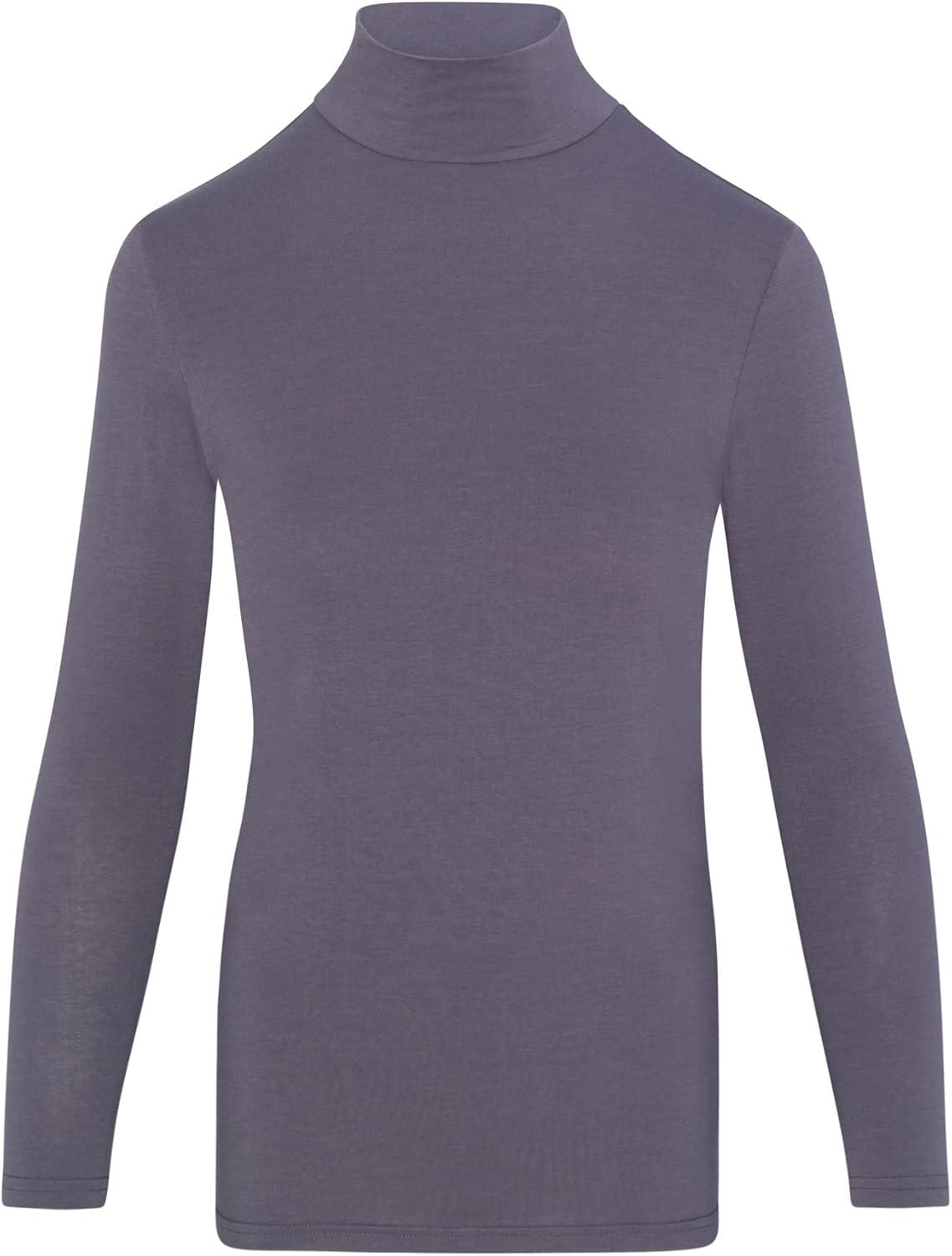 imageNatural Uniforms Womens Long Sleeve Mock TurtleNeck TShirt Under ScrubCharcoal