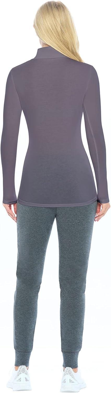 imageNatural Uniforms Womens Long Sleeve Mock TurtleNeck TShirt Under ScrubCharcoal