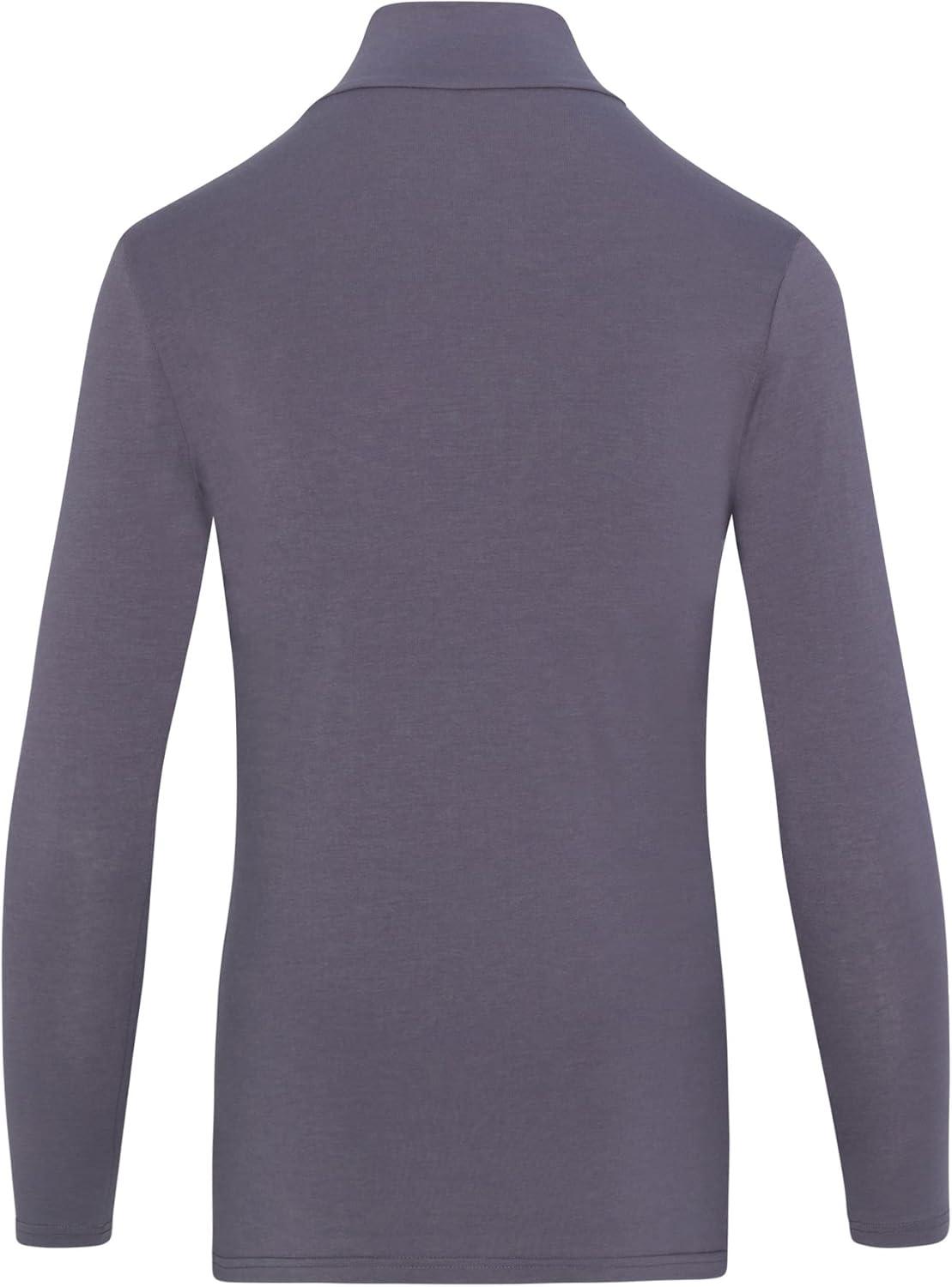 imageNatural Uniforms Womens Long Sleeve Mock TurtleNeck TShirt Under ScrubCharcoal
