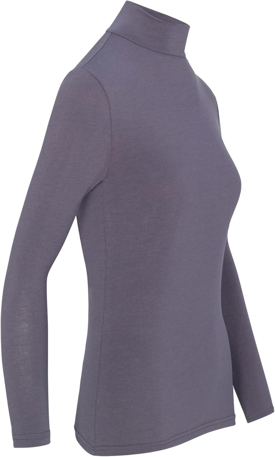 imageNatural Uniforms Womens Long Sleeve Mock TurtleNeck TShirt Under ScrubCharcoal