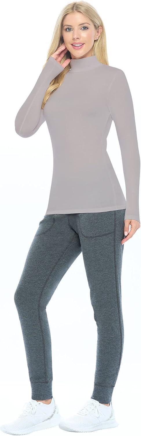 imageNatural Uniforms Womens Long Sleeve Mock TurtleNeck TShirt Under ScrubGrey