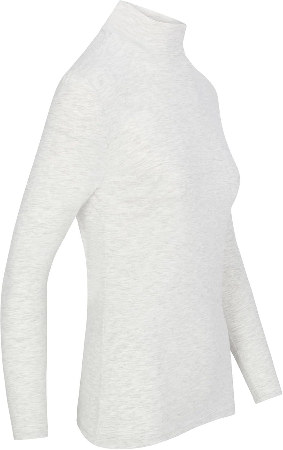 imageNatural Uniforms Womens Long Sleeve Mock TurtleNeck TShirt Under ScrubHeather Grey