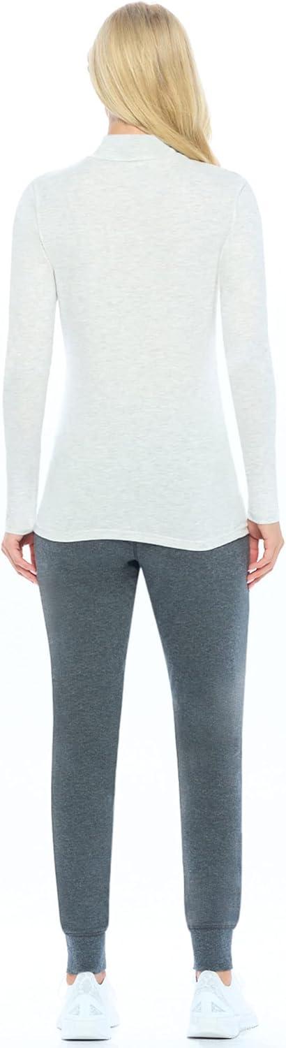imageNatural Uniforms Womens Long Sleeve Mock TurtleNeck TShirt Under ScrubHeather Grey