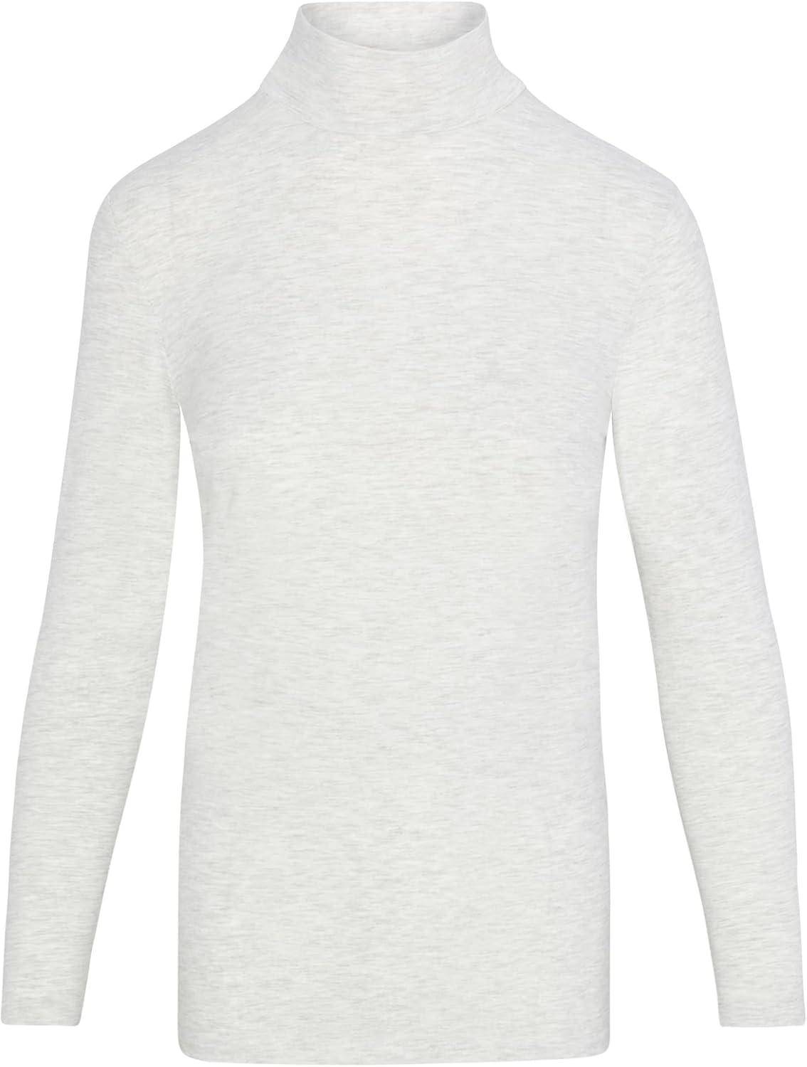imageNatural Uniforms Womens Long Sleeve Mock TurtleNeck TShirt Under ScrubHeather Grey