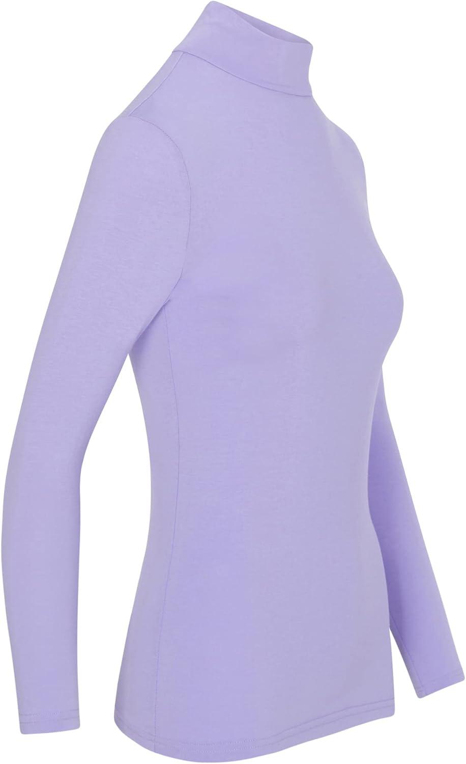 imageNatural Uniforms Womens Long Sleeve Mock TurtleNeck TShirt Under ScrubLavender