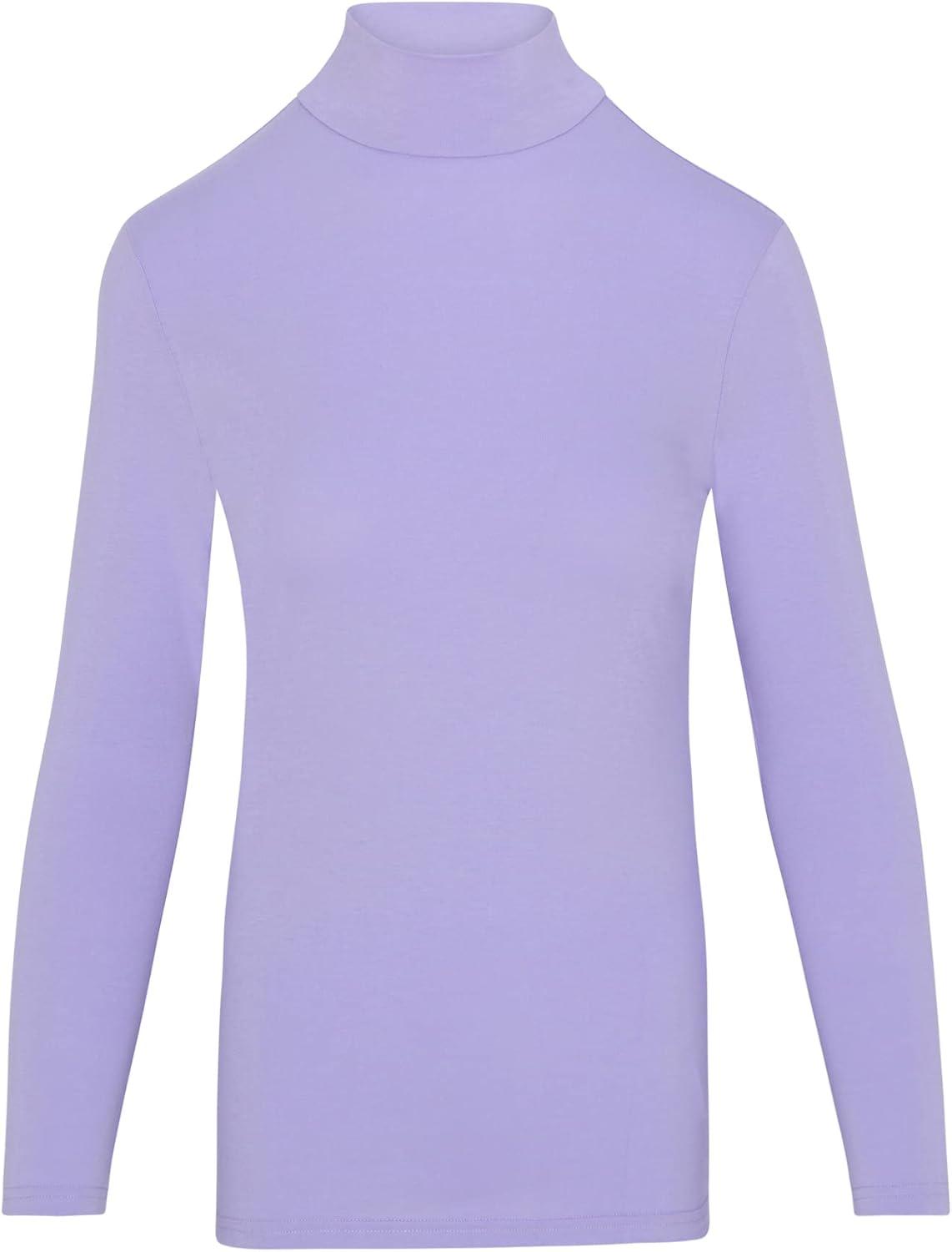 imageNatural Uniforms Womens Long Sleeve Mock TurtleNeck TShirt Under ScrubLavender