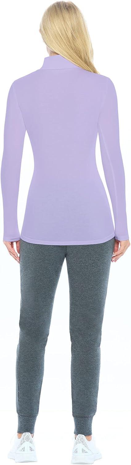 imageNatural Uniforms Womens Long Sleeve Mock TurtleNeck TShirt Under ScrubLavender