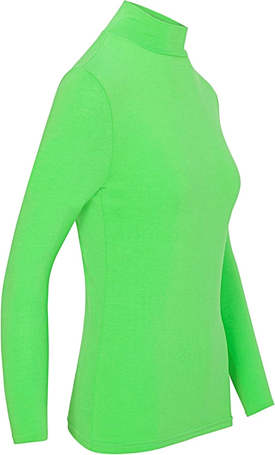 imageNatural Uniforms Womens Long Sleeve Mock TurtleNeck TShirt Under ScrubLime Green