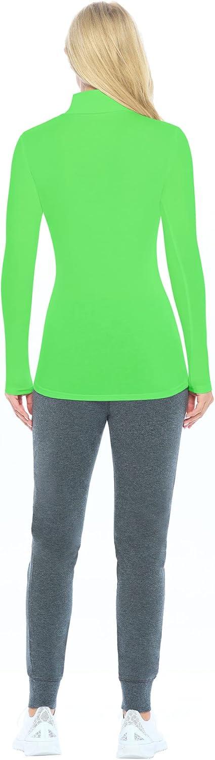 imageNatural Uniforms Womens Long Sleeve Mock TurtleNeck TShirt Under ScrubLime Green
