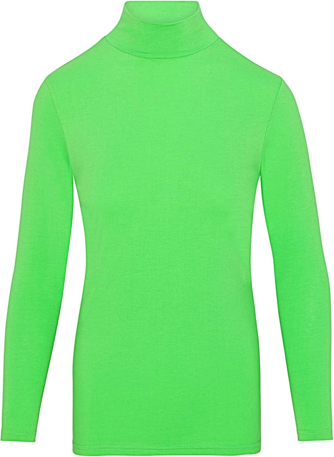 imageNatural Uniforms Womens Long Sleeve Mock TurtleNeck TShirt Under ScrubLime Green