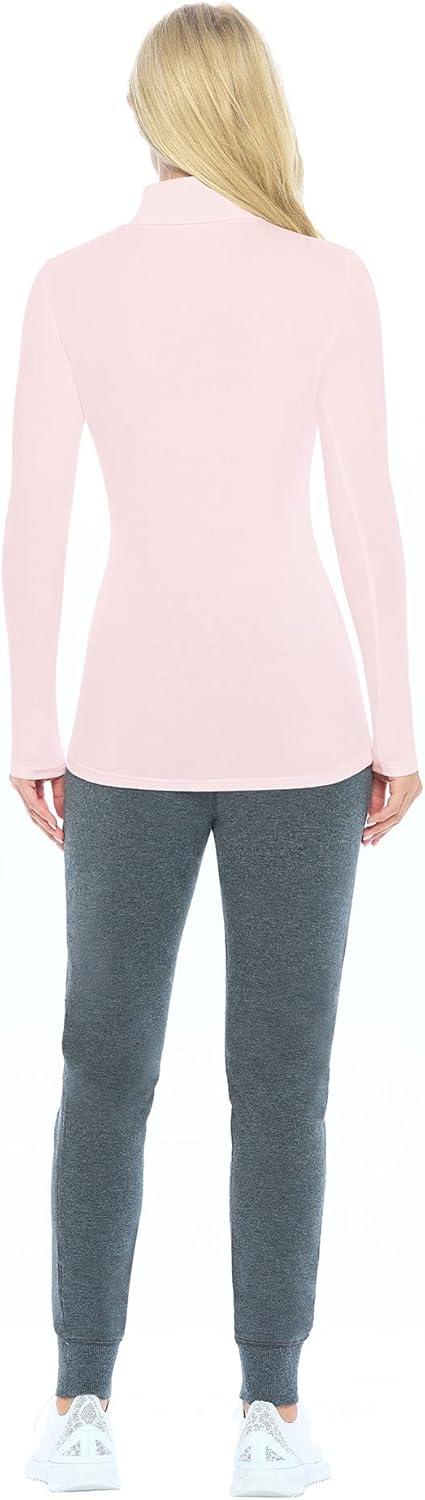 imageNatural Uniforms Womens Long Sleeve Mock TurtleNeck TShirt Under ScrubPink