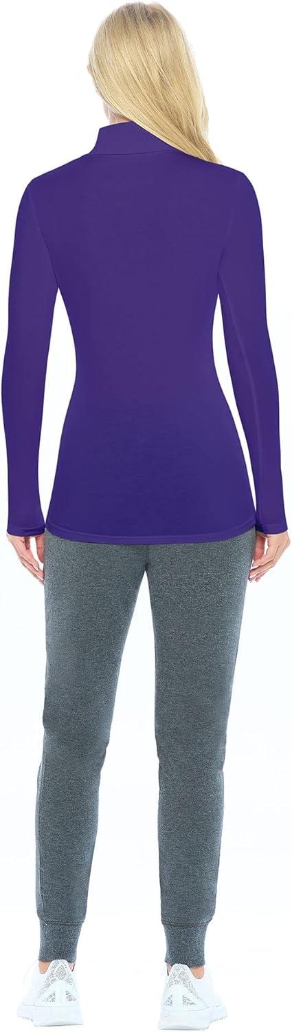 imageNatural Uniforms Womens Long Sleeve Mock TurtleNeck TShirt Under ScrubPurple
