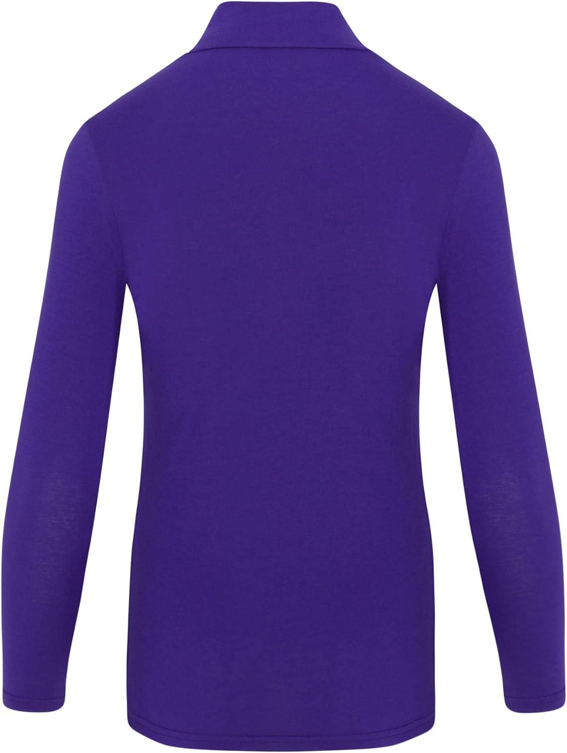 imageNatural Uniforms Womens Long Sleeve Mock TurtleNeck TShirt Under ScrubPurple