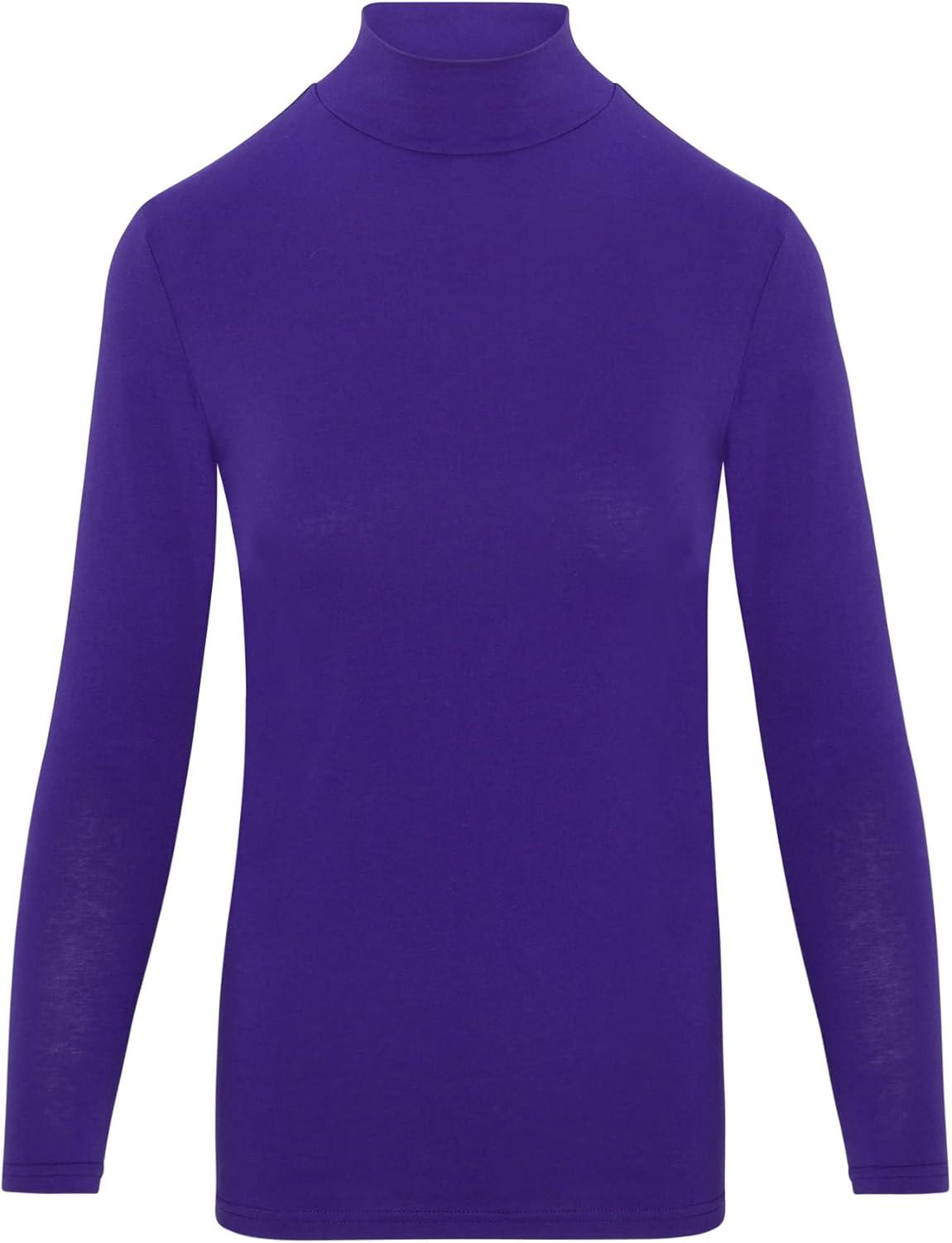 imageNatural Uniforms Womens Long Sleeve Mock TurtleNeck TShirt Under ScrubPurple