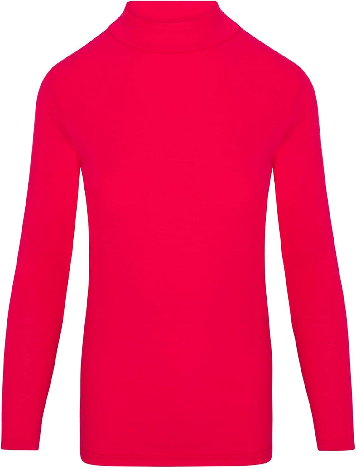 imageNatural Uniforms Womens Long Sleeve Mock TurtleNeck TShirt Under ScrubRed