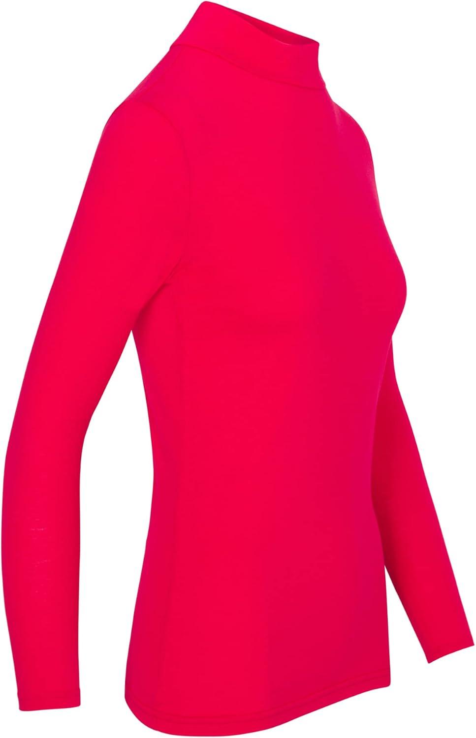 imageNatural Uniforms Womens Long Sleeve Mock TurtleNeck TShirt Under ScrubRed