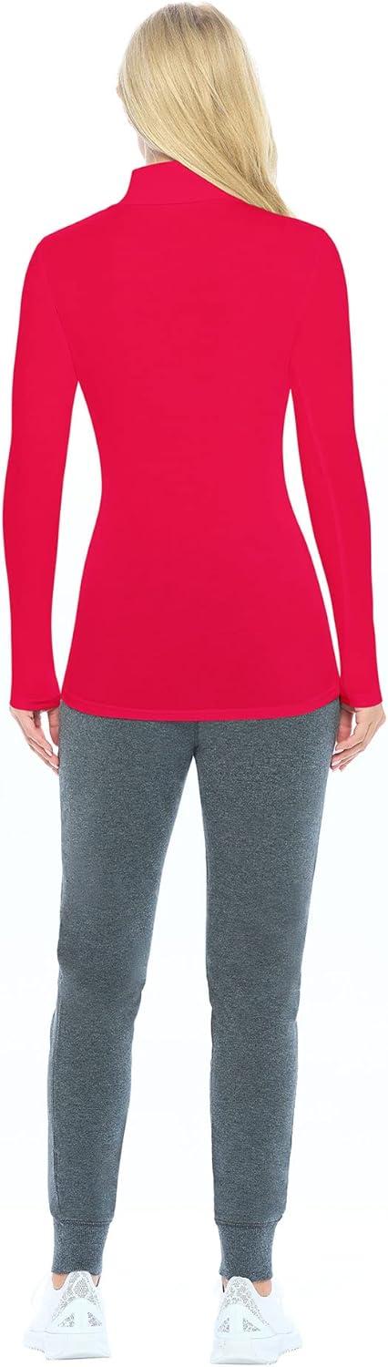imageNatural Uniforms Womens Long Sleeve Mock TurtleNeck TShirt Under ScrubRed