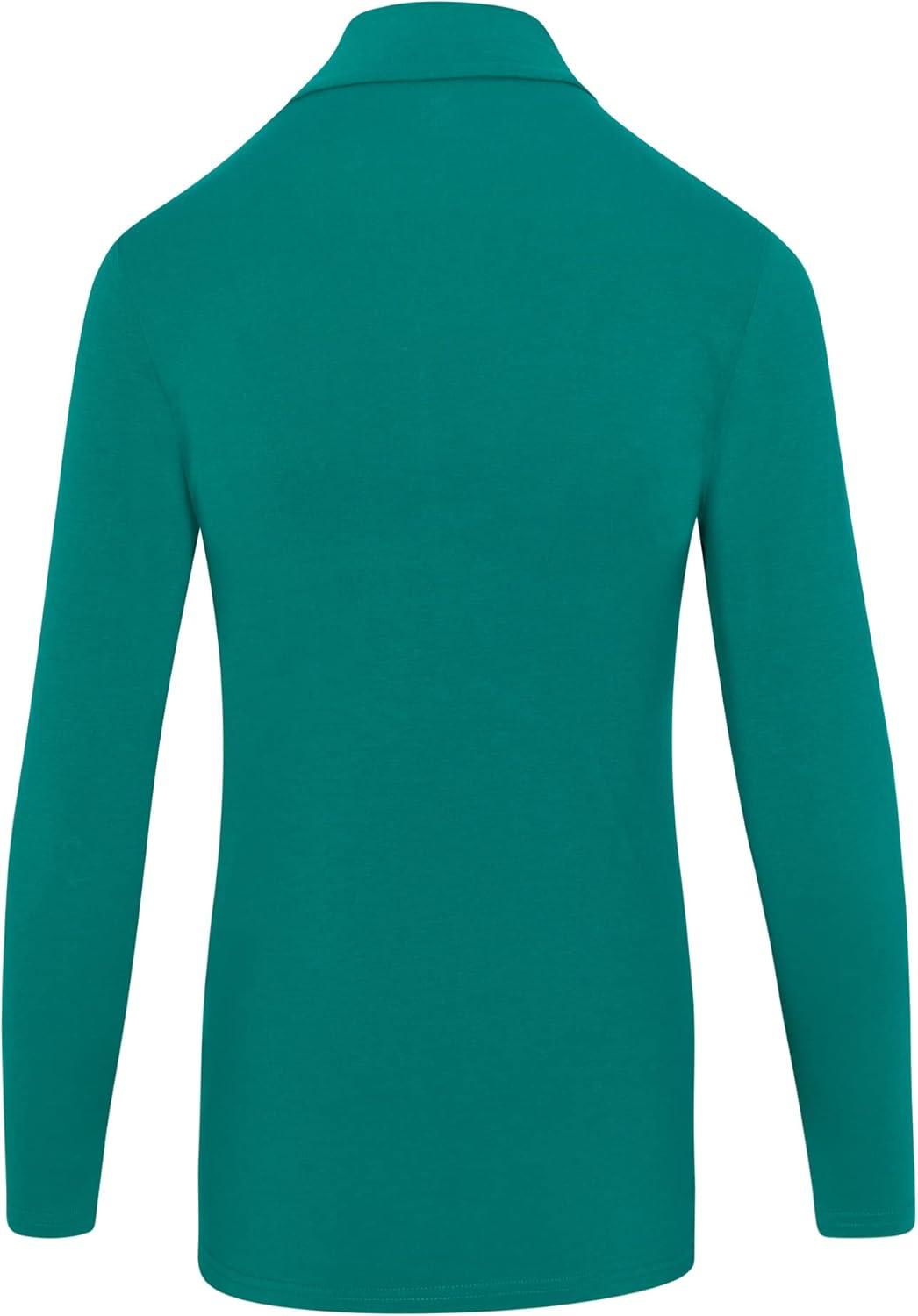 imageNatural Uniforms Womens Long Sleeve Mock TurtleNeck TShirt Under ScrubTrue Hunter Green