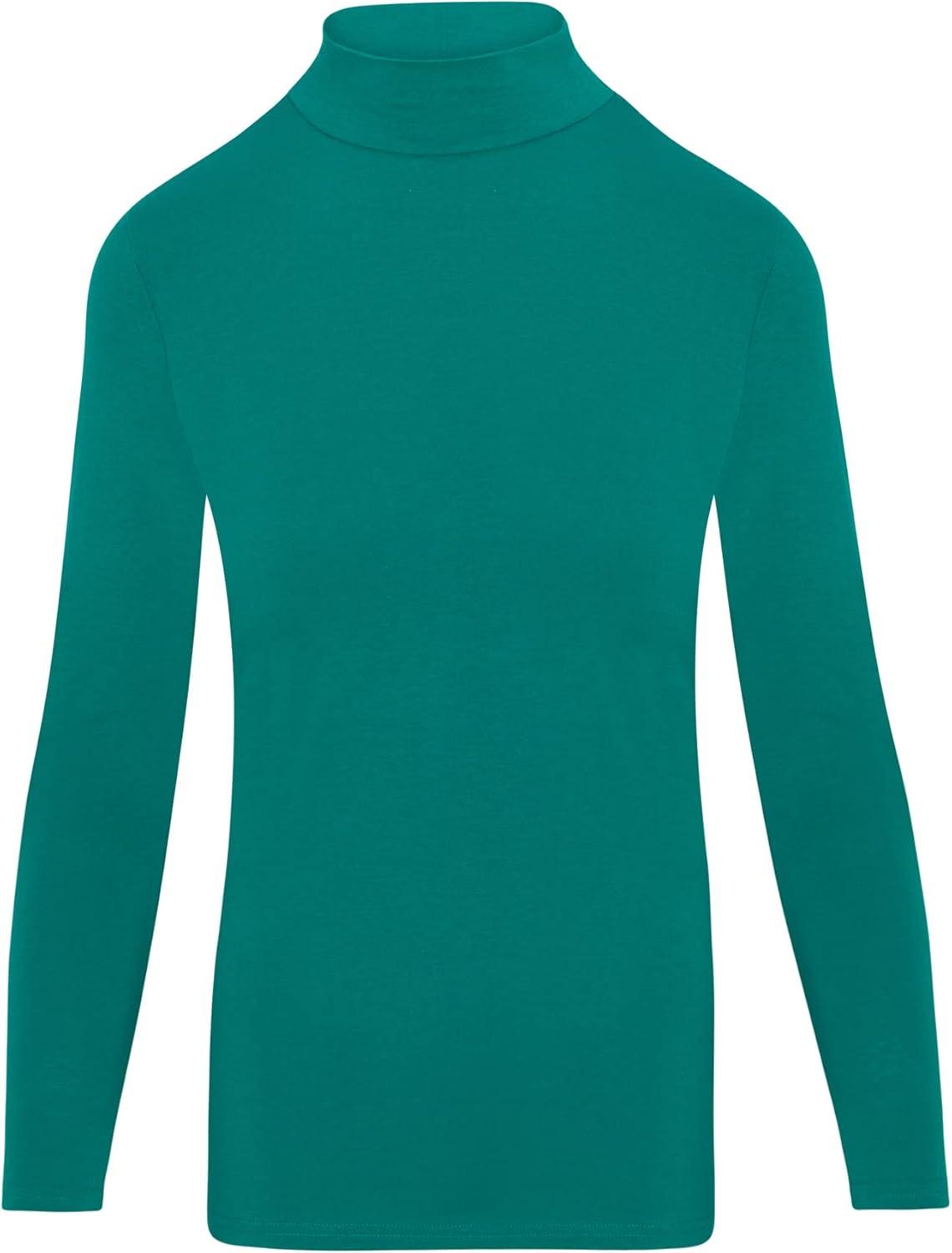 imageNatural Uniforms Womens Long Sleeve Mock TurtleNeck TShirt Under ScrubTrue Hunter Green
