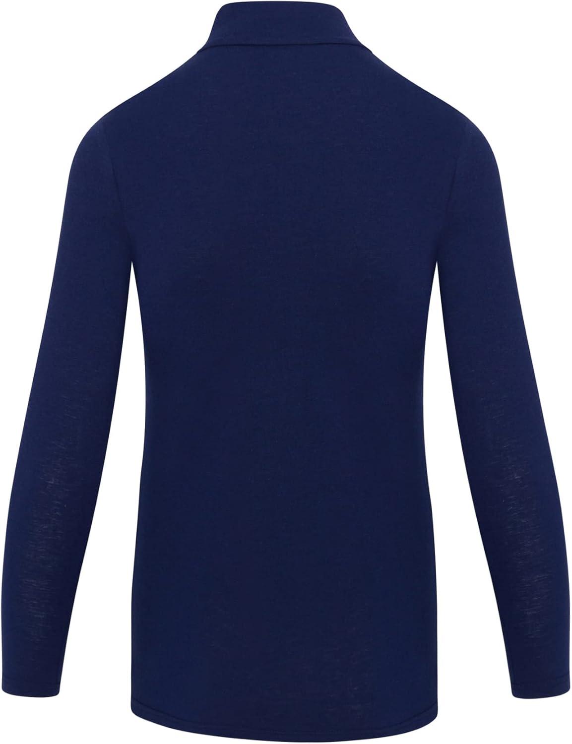 imageNatural Uniforms Womens Long Sleeve Mock TurtleNeck TShirt Under ScrubTrue Navy Blue