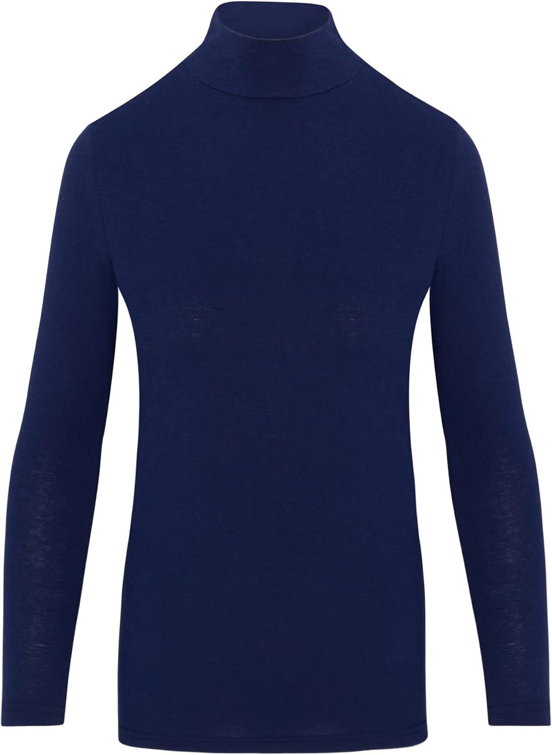 imageNatural Uniforms Womens Long Sleeve Mock TurtleNeck TShirt Under ScrubTrue Navy Blue