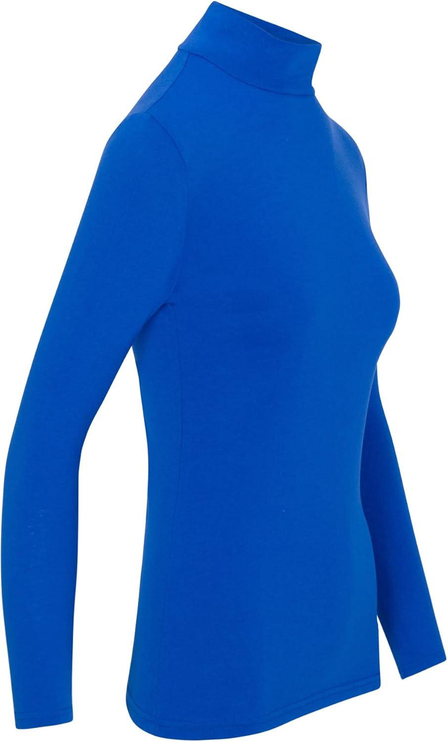 imageNatural Uniforms Womens Long Sleeve Mock TurtleNeck TShirt Under ScrubTrue Royal Blue