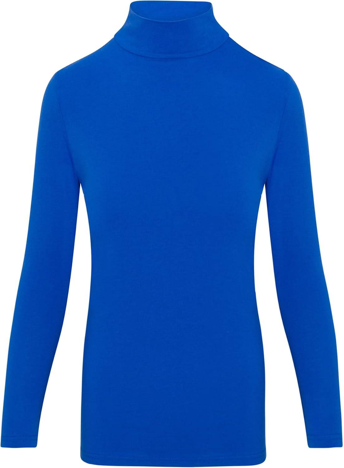 imageNatural Uniforms Womens Long Sleeve Mock TurtleNeck TShirt Under ScrubTrue Royal Blue
