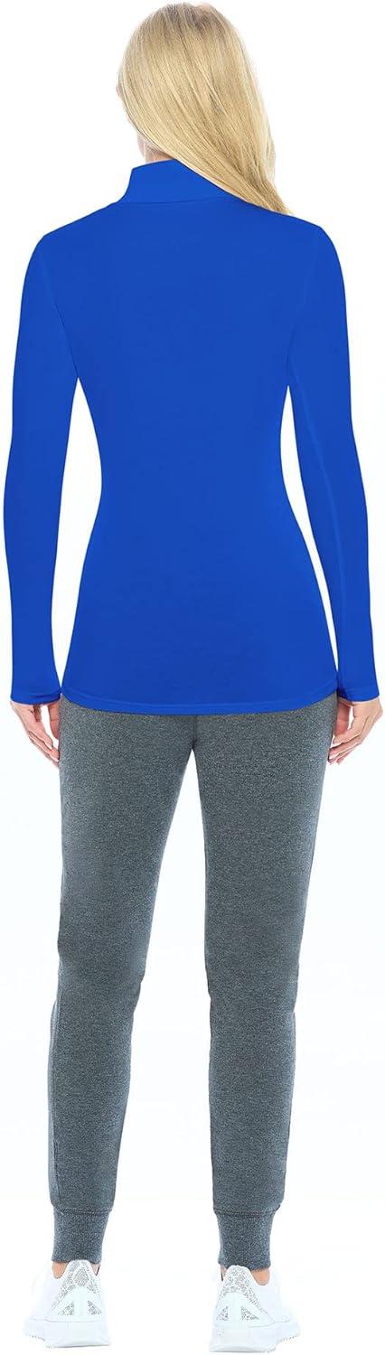 imageNatural Uniforms Womens Long Sleeve Mock TurtleNeck TShirt Under ScrubTrue Royal Blue