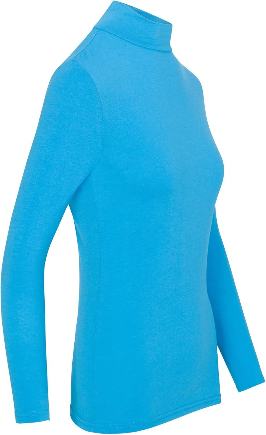 imageNatural Uniforms Womens Long Sleeve Mock TurtleNeck TShirt Under ScrubWater Blue
